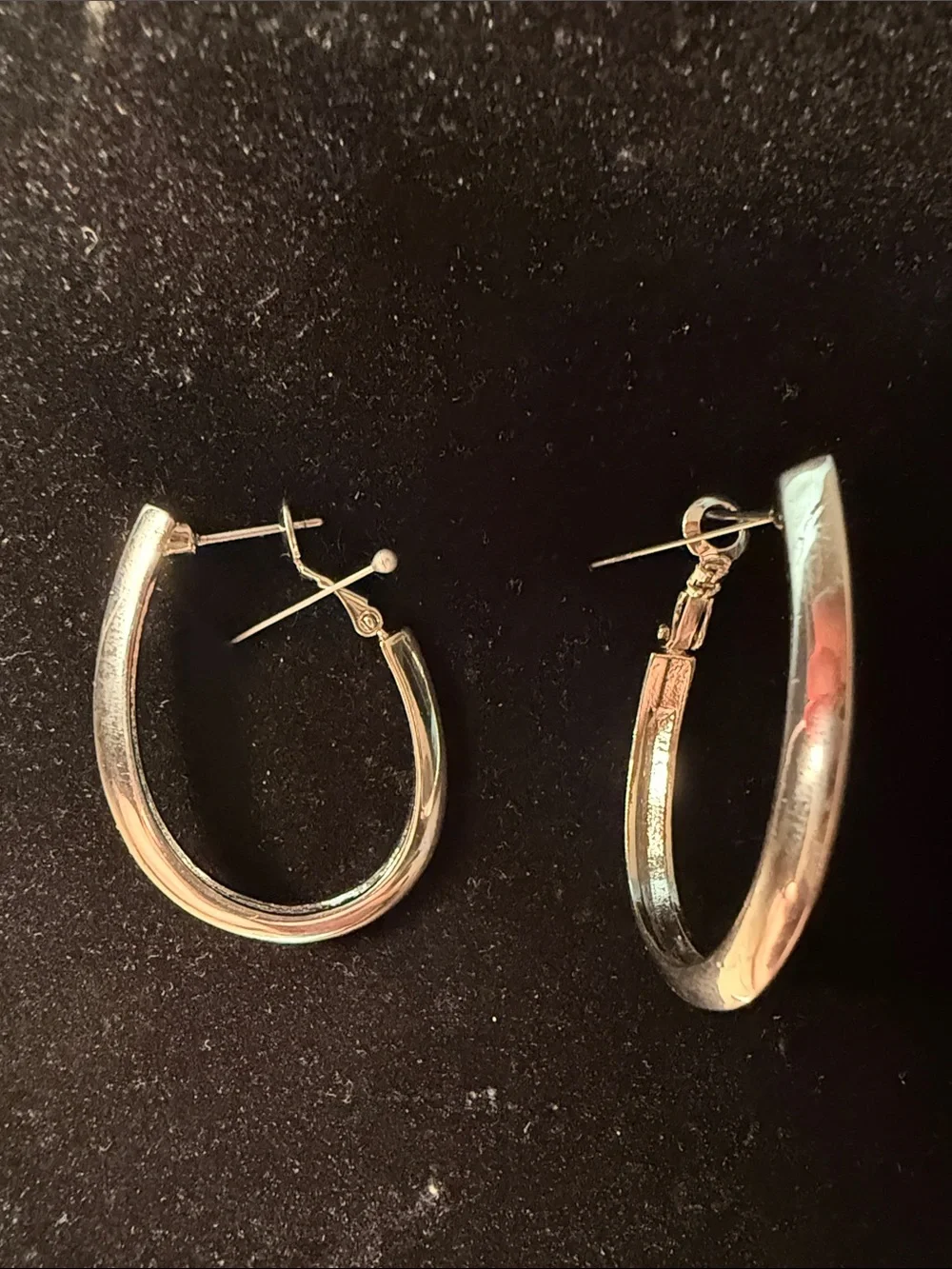 Polished Silver Hoop Drop Earrings - Women's Jewelry